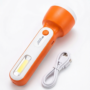 Kamisafe KM-8916A Rechargeable LED Flashlight with COB Side Light, Orange/White